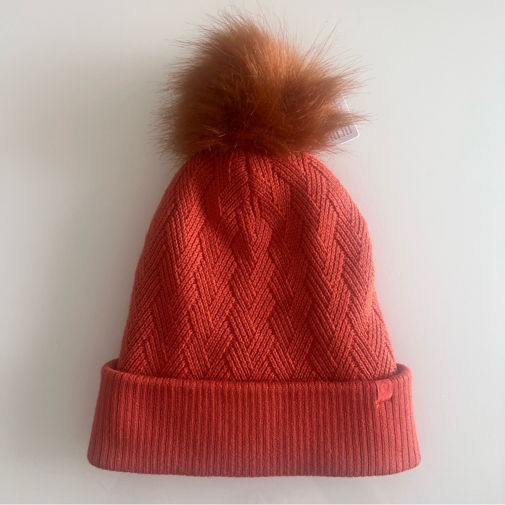 LULULEMON Chevron Knit Pom Beanie Fleece-Lined Winter Hat - Picture 14 of 15